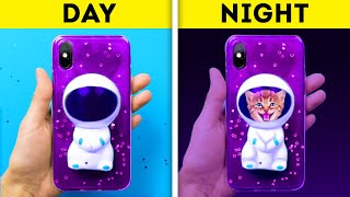 DÍA VS NOCHE  32 GENIALES FUNDAS DIY PARA EL CELULAR QUE ENCANTARÁN A TUS AMIGOS [upl. by Anselmo420]