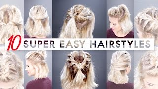 10 Easy Half Up hairstyles for SHORT HAIR Tutorial  Milabu [upl. by Elockin]