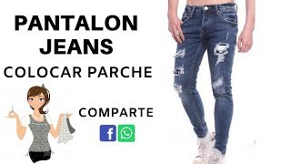 como hacer PARCHES PARA JEANS PARCHE CASERO tutorial de costura [upl. by Illac]