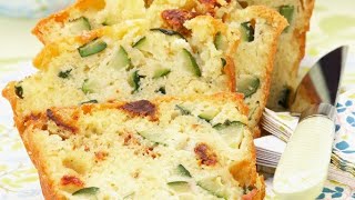 recette  cake à la courgette amp mozzarella amp tomate [upl. by Yelsnya384]