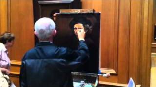 Rembrandt Portrait replica being painted [upl. by Dewey]