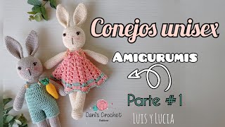 FÁCIL CONEJO UNISEX🐰  aprende hacer a Lucia y Luis un solo patrón parte 1 cabezaorejas y brazos [upl. by Ziagos]