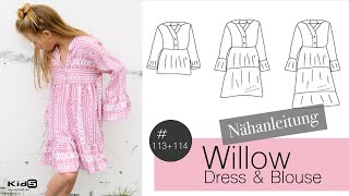 Kleid oder Bluse im Boho Style quotWillowDressquot ganz einfach selber nähen DIY NähTutorial [upl. by Akimik]