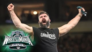 Jason Kelce and Lane Johnson help Rey Mysterio and Andrade WrestleMania XL Saturday highlights [upl. by Corvin563]