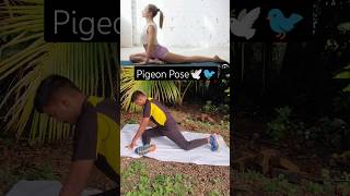 trying for Pigeon Pose🕊️✅youtubeyoutubeshorts yoga fitness video trending [upl. by Anairad]