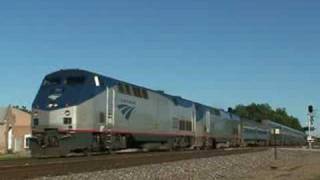 Amtrak 5 With Private Cars And Great K5LA Monmouth IL [upl. by Miles]