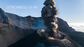 STROMBOLI 4K Footage with many ERUPTIONS amp SOUND  Feb 2024 [upl. by Ellary]