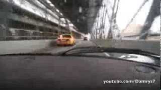 Ferrari F50 flying over bridge in NYC [upl. by Aneloj]