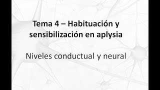 Tema 4  Habituación y sensibilización en aplysia [upl. by Aicilef658]