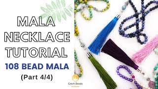 How to make 108 Bead Mala Beaded Necklace Tutorial [upl. by Philana]