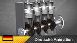 Dieselmotor  4ZylinderMotor  Viertakter  Funktionsweise Animation [upl. by Ihcego]