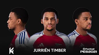 PES 2021  NEW FACE AND HAIR JURRIEN TIMBER  4K [upl. by Xyla]