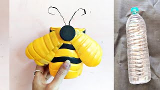 Honey bee craft ideas  plastic bottle ideas  honey bee pen stand  honey bee flower pot  A181 [upl. by Yanehc]