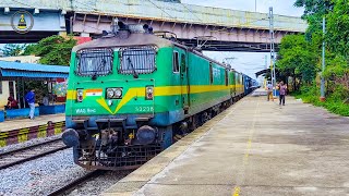 Gleaming WAG 9 twins carrying a heavy load pass through Hoodi at a slow speed wag9 wag9locomotive [upl. by Faxun]