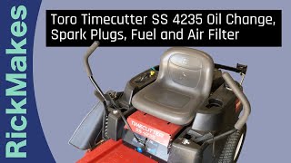 Toro Timecutter SS 4235 Oil Change Spark Plugs Fuel and Air Filter [upl. by Naujed]