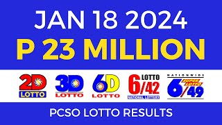 Lotto Result January 18 2024 9pm PCSO [upl. by Litha]