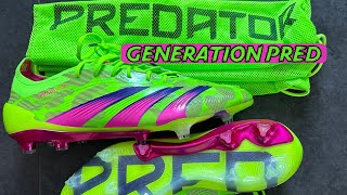 adidas Predator Elite Generation Pred 💚🩷 New Kvaratskhelia Boot unboxing  on Feet [upl. by Garrik779]