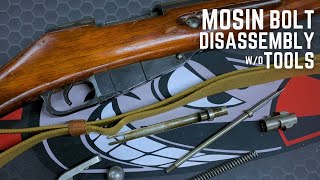 Mosin Nagant Bolt Disassembly wo Tools Easy [upl. by Satterfield762]