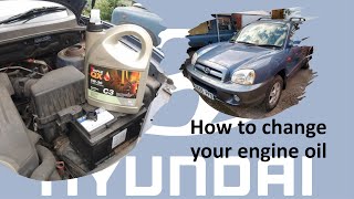 How to change your engine oil and filter 2005 Hyundai Santa Fe 27 V6 petrol [upl. by Evander]