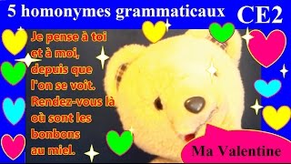 5 homonymes grammaticaux au ce2  Lettre pour la Saint Valentin [upl. by Pallas]