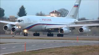 HD Rossiya Ilyushin IL96 taxi amp take off at GenevaGVALSGG [upl. by Areht]