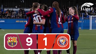 Resumen del FC Barcelona vs FC Levante Las Planas Jornada 13  Liga F [upl. by Rebmyk]