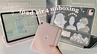 ipad air 4 unboxing  2023  accessories amp decorating ✨ [upl. by Aikam]