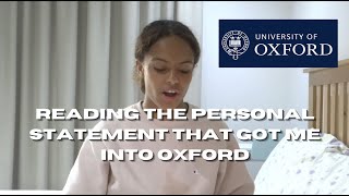 Oxford personal statement for Medicine  2022 [upl. by Deehahs]