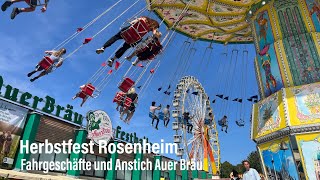 Herbstfest Rosenheim 2023  Fahrgeschäfte auf die Wiesn amp Anstich in der Auer Bräu Festhalle [upl. by Jay]