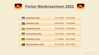 Ferien Niedersachsen 2022 [upl. by Nace]