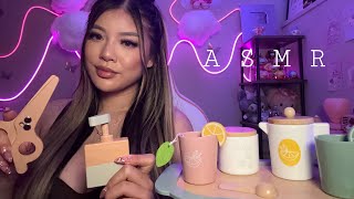 ASMR  Wooden Pampering🧴💄✂️ skincare makeup haircut layered sounds [upl. by Akinoj373]