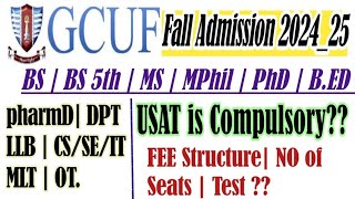 GCUF FALL ADMISSION 2024 COMPLETE INFORMATION  GCUF bs 1st 5thMPhil Admission 2024 GCUF part 2 [upl. by Orlene]