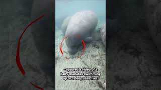 Friendly Baby Manatee Nibbles Divers Leg 💙 [upl. by Witherspoon]