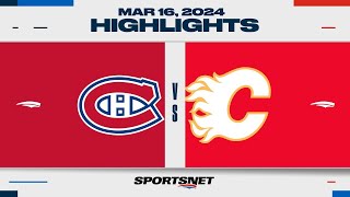 NHL Highlights  Canadiens vs Flames  March 16 2024 [upl. by Eidnyl]