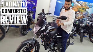 2022 Bajaj Platina 110 BS6 Comfortec New Matte Black Colour  Full Review [upl. by Nerval]