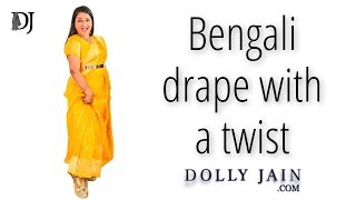 Bengali drape with a modern twist  Dolly Jain Saree Draping [upl. by Uyekawa]