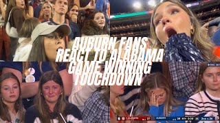 Auburn Fans React To Alabama GameWinning Touchdown  Best Fan Reactions Of 8 Alabama vs Auburn [upl. by Odlaner]