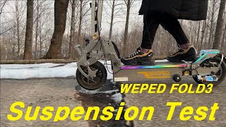 Electric Scooter WEPED FOLD 3 Suspension Test English Version [upl. by Fancy]