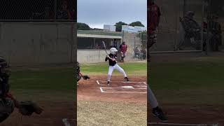 Brandon’s first at bat playing up with the MB pirates 12u team [upl. by Enhpad152]