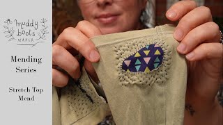 Visible Mending a Stretch Top Repairing Clothing Sustainable Living [upl. by Albur]