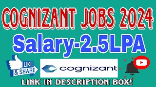 Cognizant Recruitment 2024  Mass Hiring for Freshers  Any Graduate Degree  Apply Now [upl. by Hermann198]