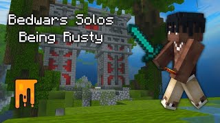 Playing Bedwars being Rusty  Mcpe Nethergames [upl. by Amrac]