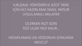 kjeldahl yöntemiyle azot taininde kullanılan hidroklorik asitin hazırlanışı uygulamalı [upl. by Siuoleoj]