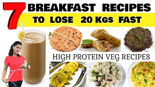 Ready In 5 Mins Breakfast Recipes For Weight Loss  7 Healthy Veg Breakfast Recipes For Weight loss [upl. by Wichern]