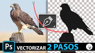 Cómo vectorizar una imagen en 2 PASOS MUY FÁCIL  PHOTOSHOP TUTORIAL [upl. by Balf]