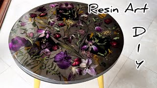 Resin Art Tutorial  Amazing Table of Flowers and Epoxy [upl. by Natloz]