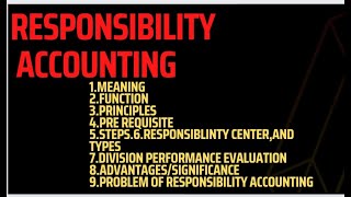 Responsibility accountingmeaningprinciples prerequisiteSignificance responsibility centermcom [upl. by Marji]