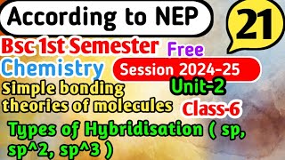 L6 Hybridisation Part2 Bsc 1st Semester Chemistry unit2 yourbscguide Fundamental of chemistry [upl. by Elag]