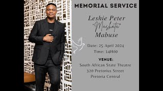 Memorial Service  Leshie Peter quotMashataquot Mabuse [upl. by Reivad849]