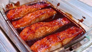 Teriyaki Glazed Salmon Recipe  Teriyaki Sauce For Salmon [upl. by Notnirt]